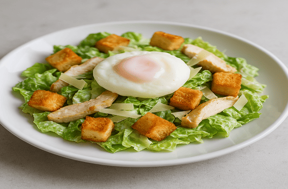 Цезарь с яйцом пашот